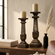 Tati deco Rustic candle holder large