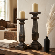 Tati deco Rustic candle holder large