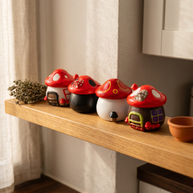 Antique Arch Mushroom Spice Jars – Set of 12 (12cm)