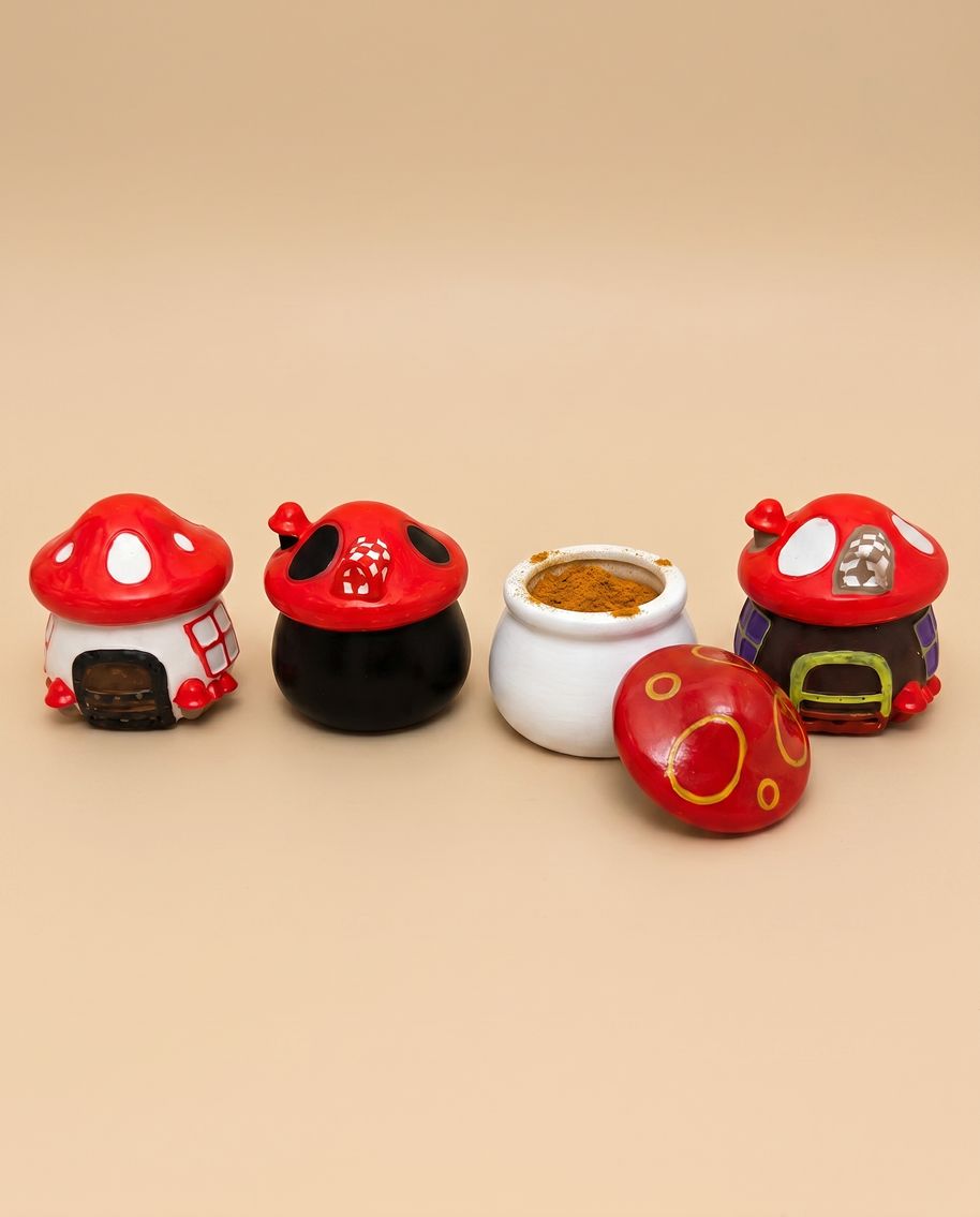 Antique Arch Mushroom Spice Jars – Set of 12 (12cm)