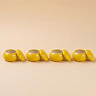 Antique Arch Yellow Handmade Porcelain Spice Jars – Set of 4 (7cm)