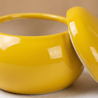 Antique Arch Yellow Handmade Porcelain Spice Jars – Set of 4 (7cm)