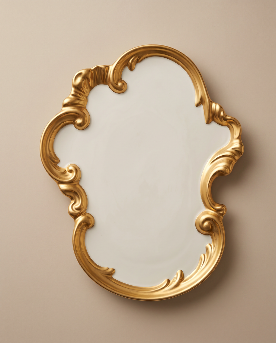 Antique Arch Baroque Gold-Framed Marble Serving Board – 20cm
