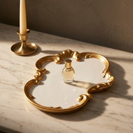 Antique Arch Baroque Gold-Framed Marble Serving Board – 20cm