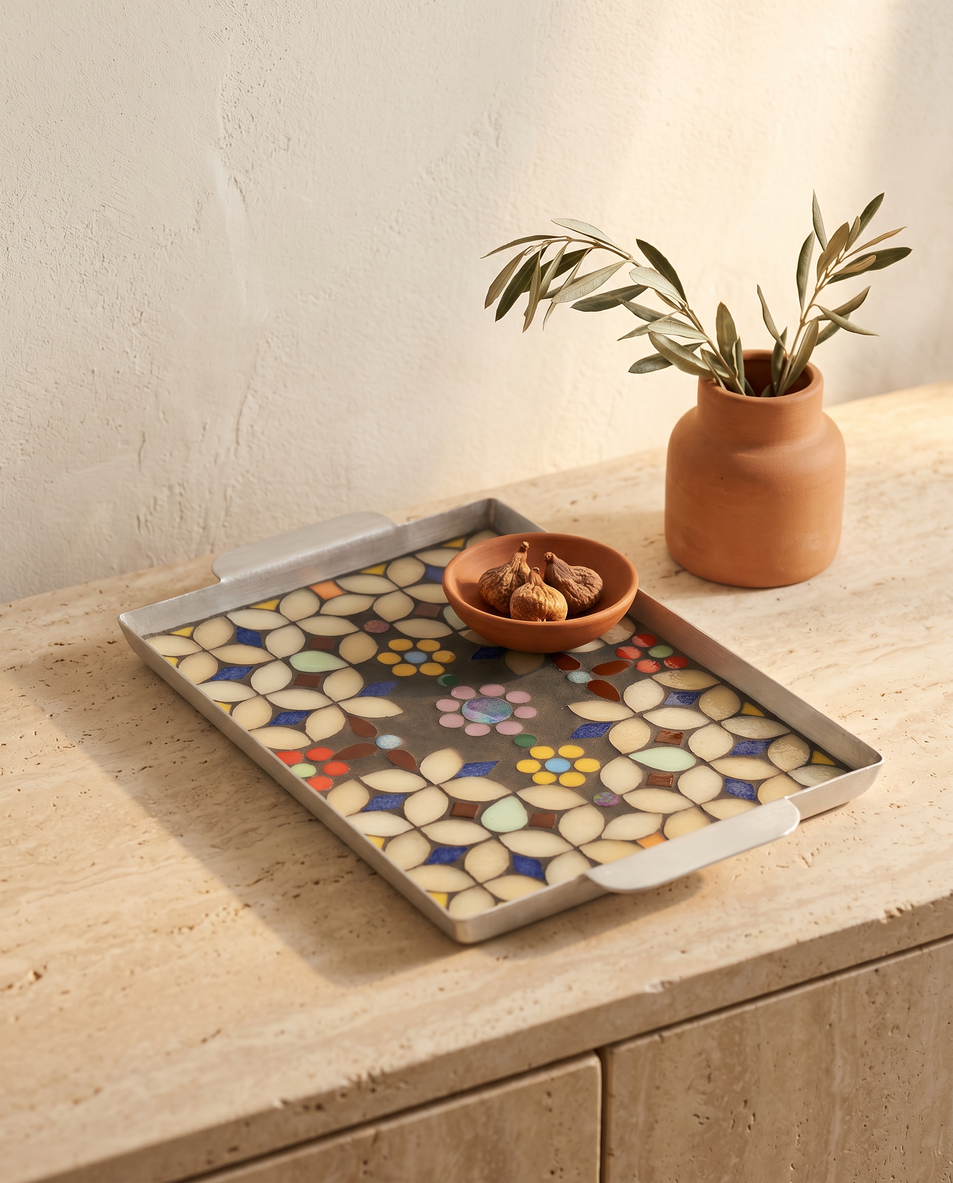 Dana Adada Large Rectangular Mosaic Tray - Design 2