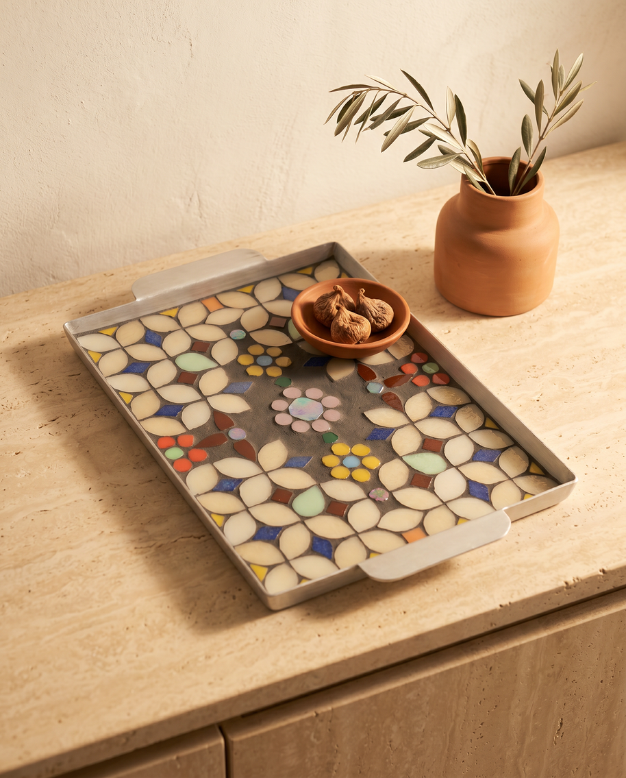 Dana Adada Large Rectangular Mosaic Tray - Design 2