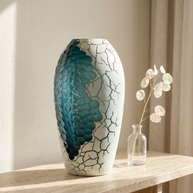 Tati deco Raw honey vase blue