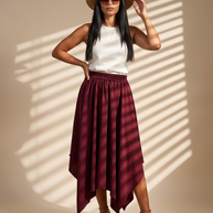 Route Raiment Maroon Crochet Skirt - Medium