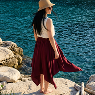 Route Raiment Maroon Crochet Skirt - Medium