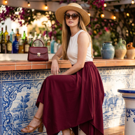 Route Raiment Maroon Crochet Skirt - Medium