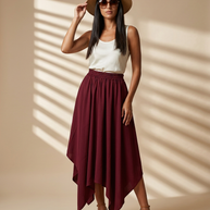 Route Raiment Maroon Crochet Skirt - Medium