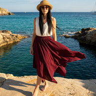 Route Raiment Maroon Crochet Skirt - Medium