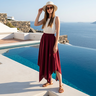 Route Raiment Maroon Crochet Skirt - Medium