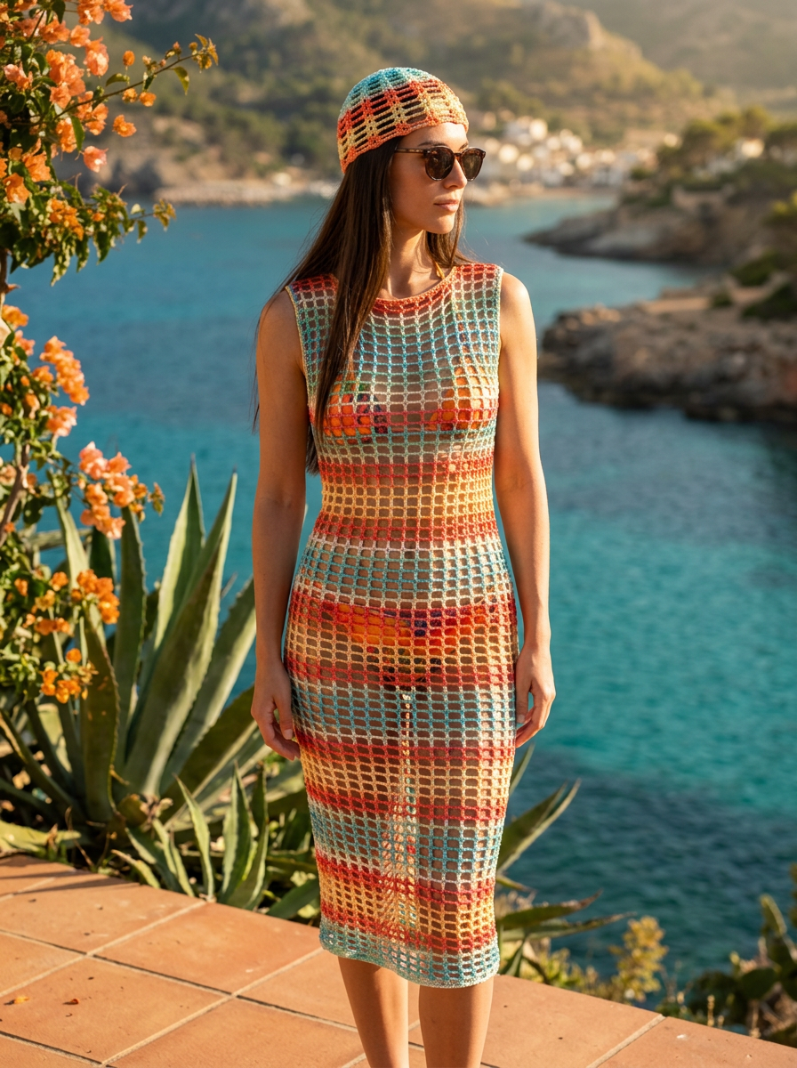 Route Raiment Citrus Breeze Mesh Dress - Medium
