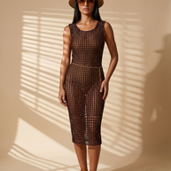 Route Raiment Metallic Mesh Dress - Medium