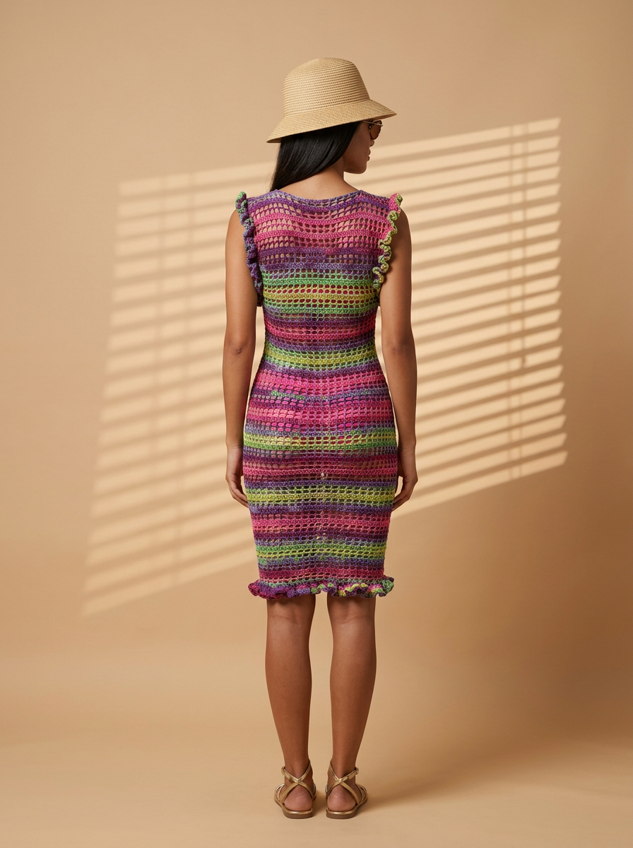 Route Raiment Ruffle Garden Crochet Dress - Medium