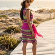 Route Raiment Ruffle Garden Crochet Dress - Medium