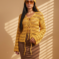 Route Raiment Golden Drift Tie-Front Top - Medium