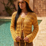 Route Raiment Golden Drift Tie-Front Top - Medium