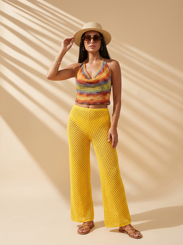 Route Raiment Citrus Bloom Halter Top - Medium