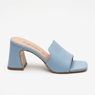 KOAN Onde Piane Sky Blue Sculpt Statement Heel Mule