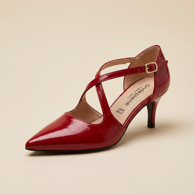 KOAN Onde Piane Red Gloss Cross-Strap Pump