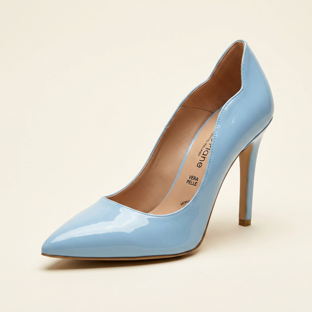 KOAN Onde Piane Sky Blue Curved-Topline Stiletto Pump