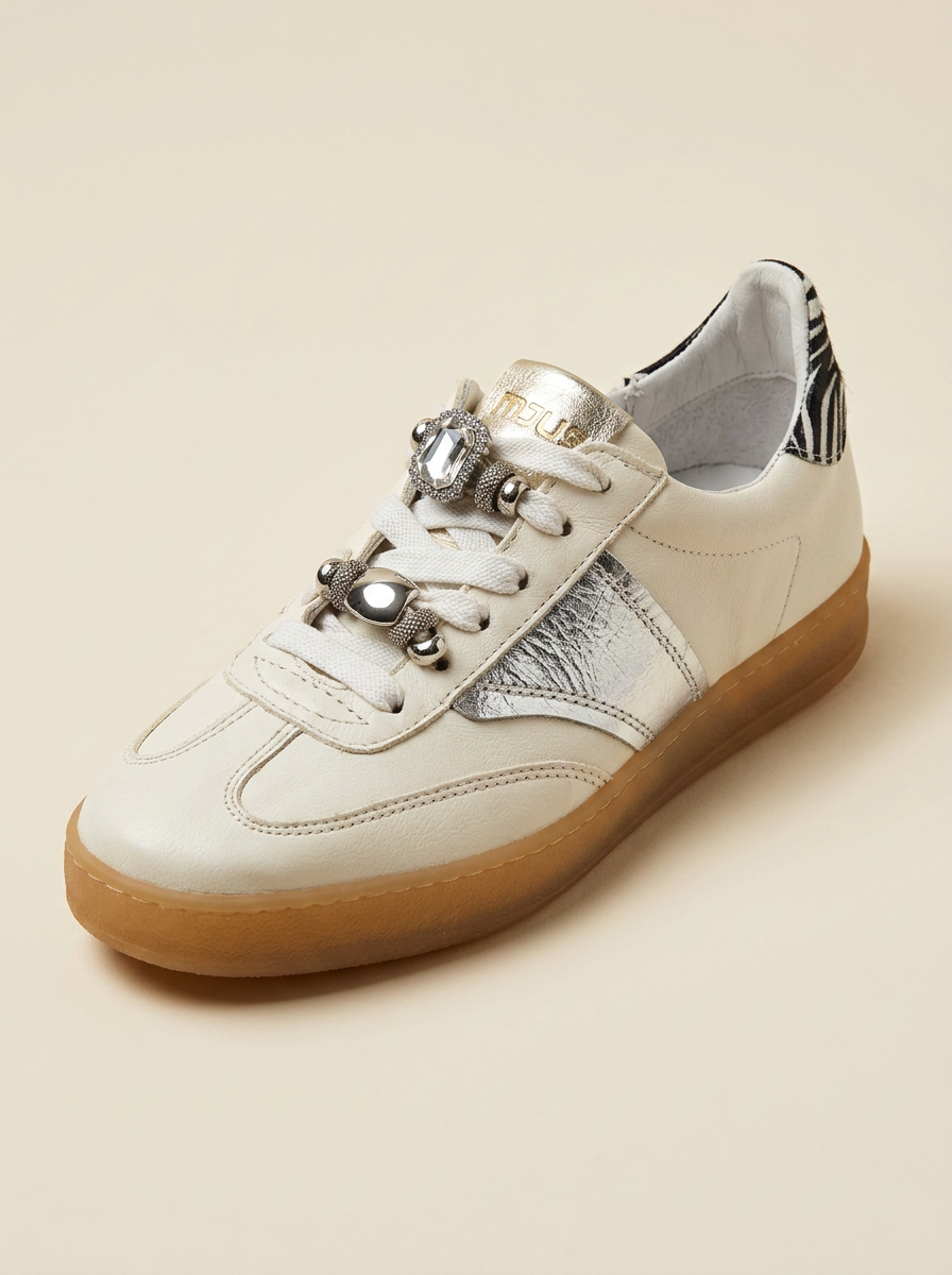 KOAN MJUS Zebra-Accent Leather Trainer