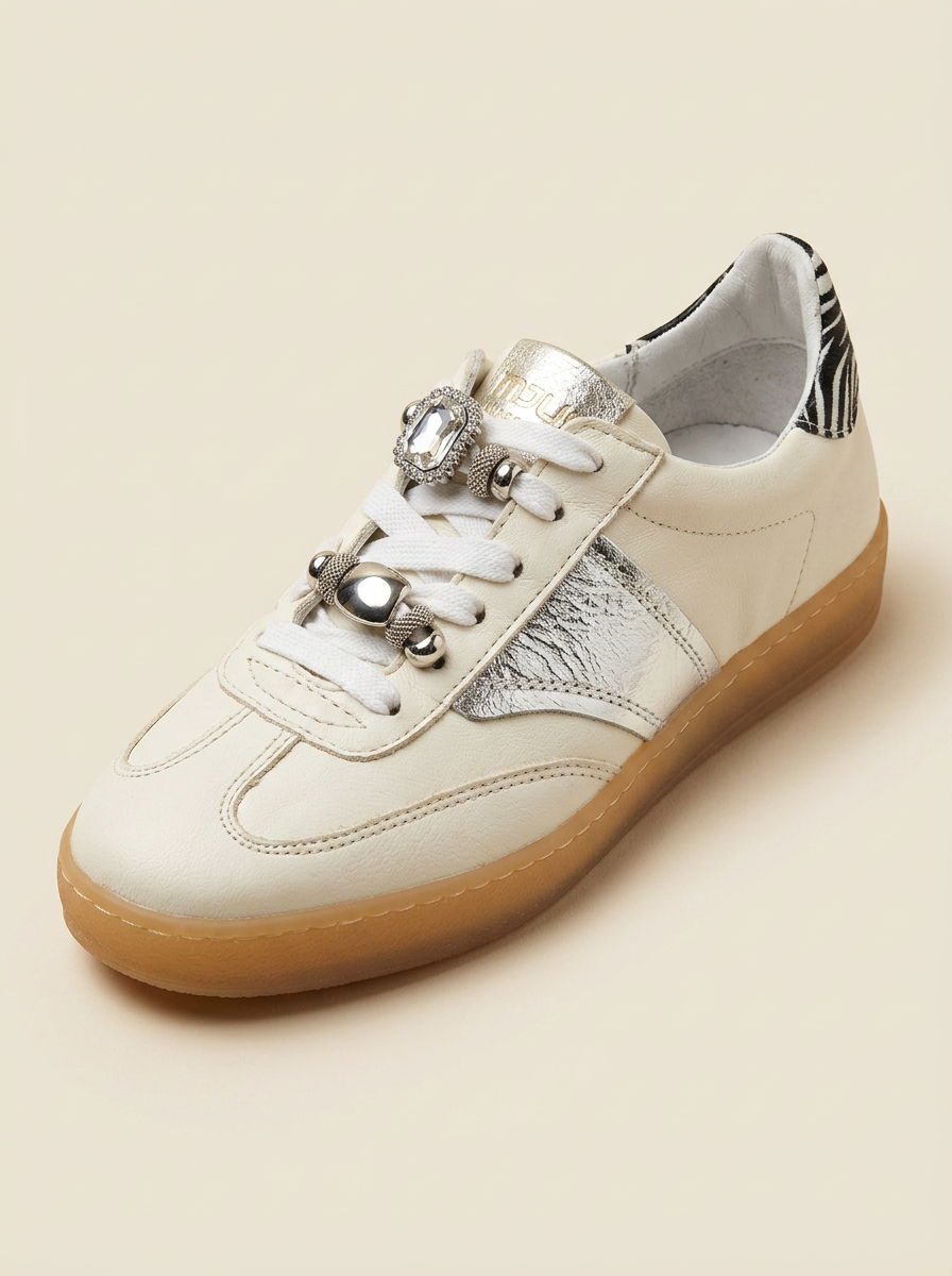 KOAN MJUS Zebra-Accent Leather Trainer