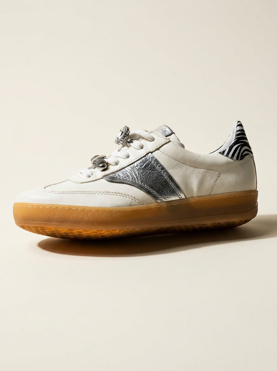 KOAN MJUS Zebra-Accent Leather Trainer