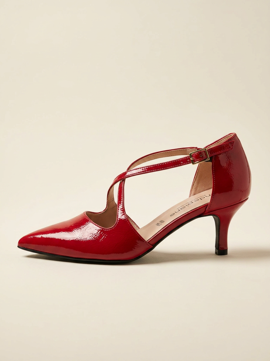 KOAN Onde Piane Red Gloss Cross-Strap Pump