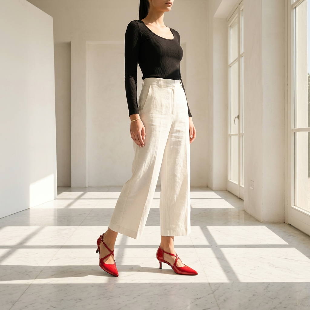 KOAN Onde Piane Red Gloss Cross-Strap Pump