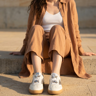 KOAN MJUS Zebra-Accent Leather Trainer