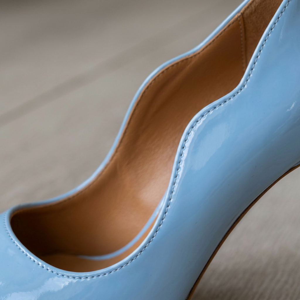KOAN Onde Piane Sky Blue Curved-Topline Stiletto Pump
