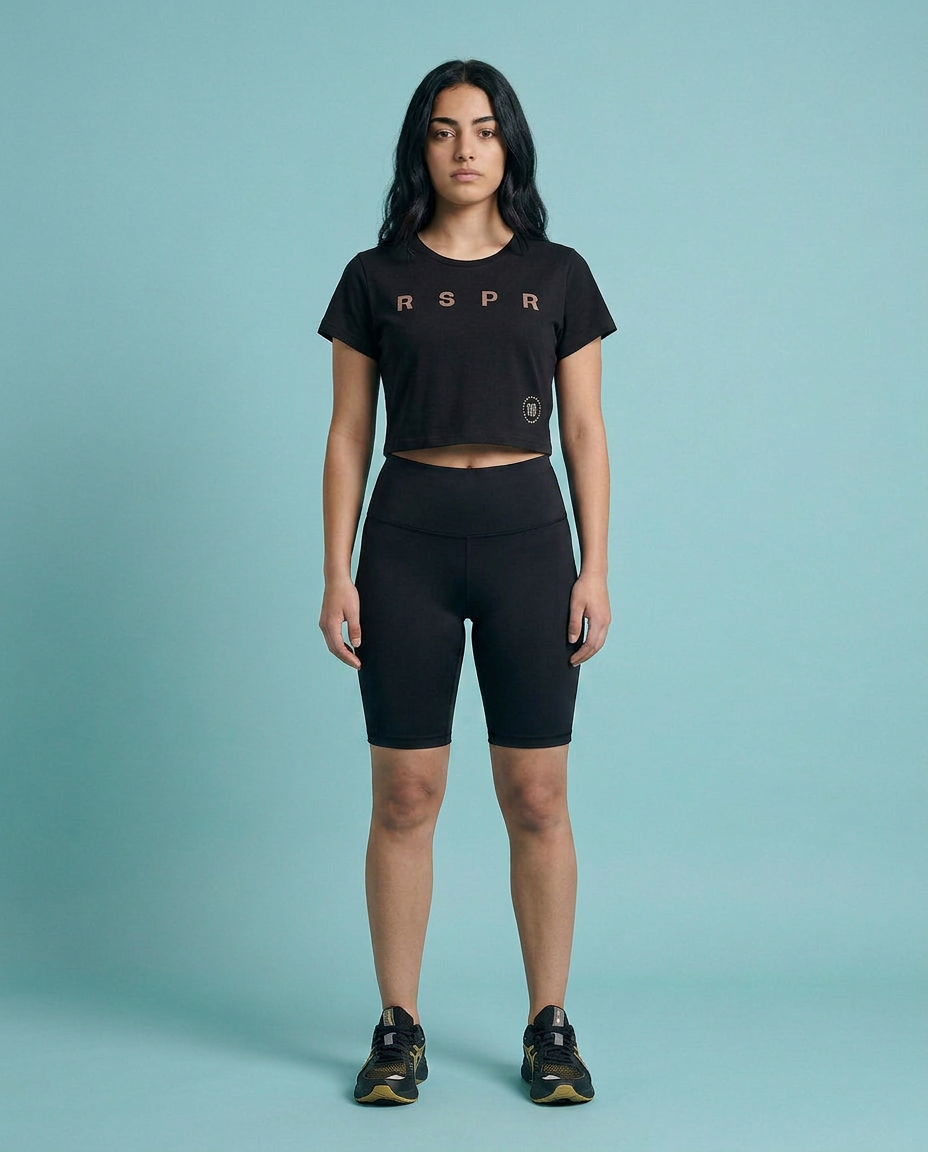 RSPR BLACK CROP TOP(RSPR PRINT)