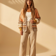 Route Raiment Latte Layers Crochet Cardigan
