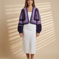 Route Raiment Amethyst Aura Crochet Cardigan