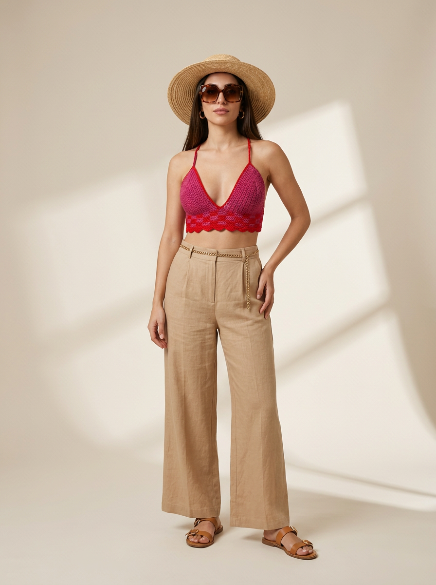 Route Raiment Checkered Cherry Bra Top - Medium