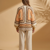Route Raiment Latte Layers Crochet Cardigan