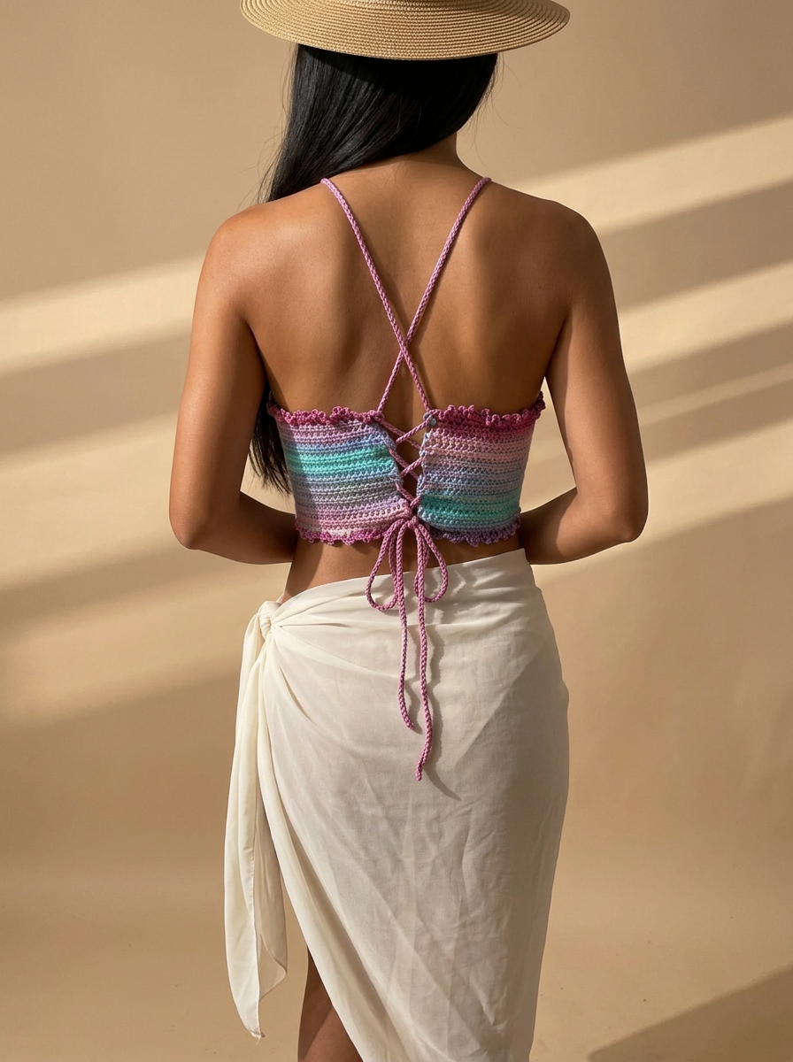 Route Raiment Bluebell Ombre Flower Bra Top - Large