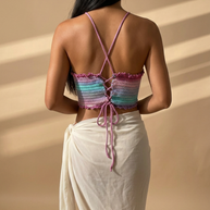 Route Raiment Bluebell Ombre Flower Bra Top - Large