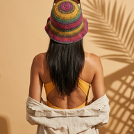 Route Raiment Teal Burst Crochet Bucket Hat - Medium