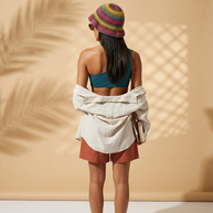 Route Raiment Teal Burst Crochet Bucket Hat - Medium