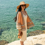 Route Raiment Latte Layers Crochet Cardigan