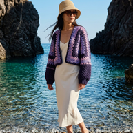 Route Raiment Amethyst Aura Crochet Cardigan