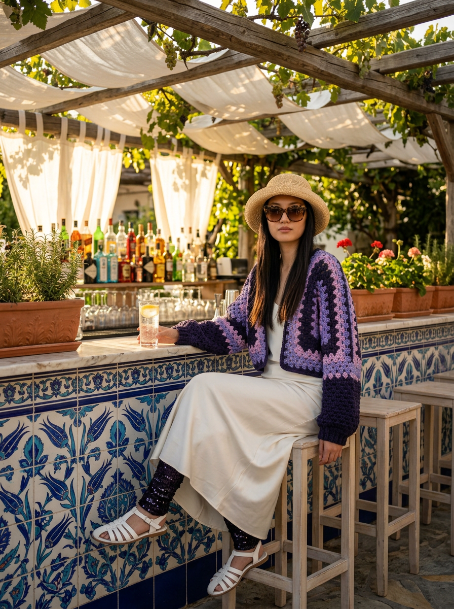 Route Raiment Amethyst Aura Crochet Cardigan