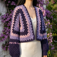 Route Raiment Amethyst Aura Crochet Cardigan