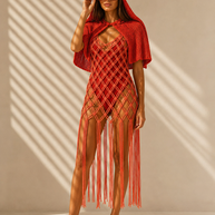 Route Raiment Peach Macrame Dress