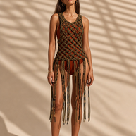 Route Raiment Mixed Camo Macrame Dress