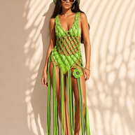 Route Raiment Green Macrame Dress